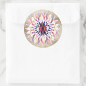 蓮の花の水の色パープルロゴヒーリングヨガ ラウンドシール (バッグ)