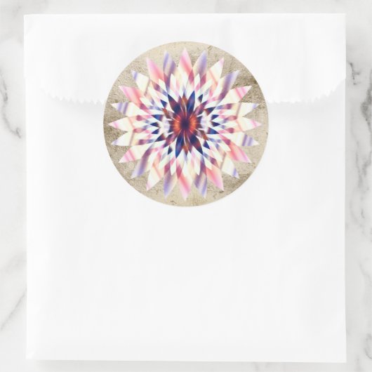 蓮の花の水の色パープルロゴヒーリングヨガ ラウンドシール (バッグ)