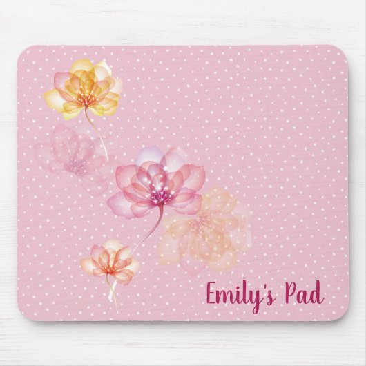 蓮の花の水玉 マウスパッド (正面)