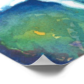 蓮の花の水色絵画の ポスター (角)