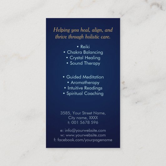 蓮の花の生命の種 名刺 (裏面)