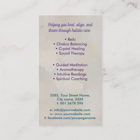 蓮の花の生命の種 名刺 (裏面)