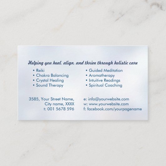 蓮の花の生命の種 名刺 (裏面)