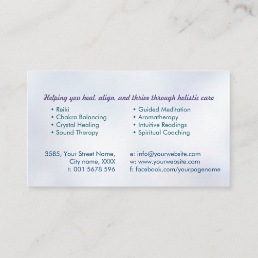 蓮の花の生命の種 名刺 (裏面)