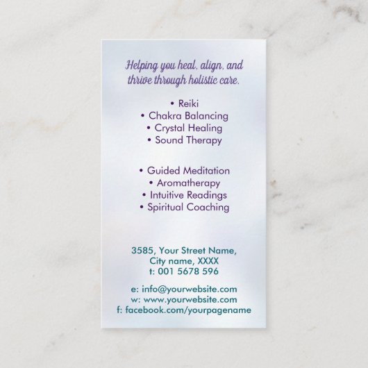 蓮の花の生命の種 名刺 (裏面)