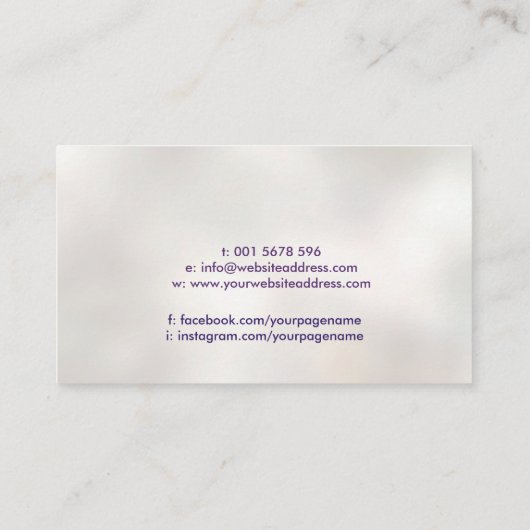 蓮の花の生命の花 – 水色 名刺 (裏面)