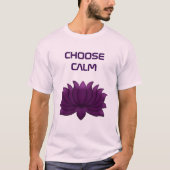 蓮の花の穏やかなデザイン Tシャツ (正面)