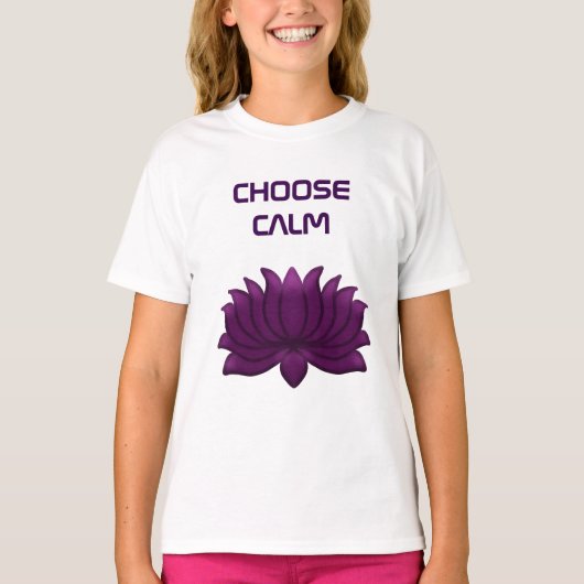 蓮の花の穏やかなデザイン Tシャツ (正面)