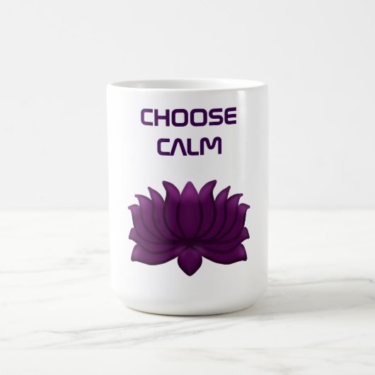 蓮の花の穏やかデザイン コーヒーマグカップ (中央)