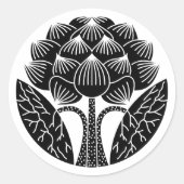 蓮の花の立ち ラウンドシール (正面)