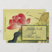 蓮の花の結婚式招待状 招待状 (正面/裏面)