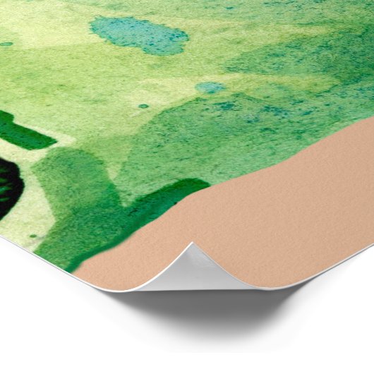 蓮の花の継ぎ目のないパターン。水色の植物体 ポスター (角)