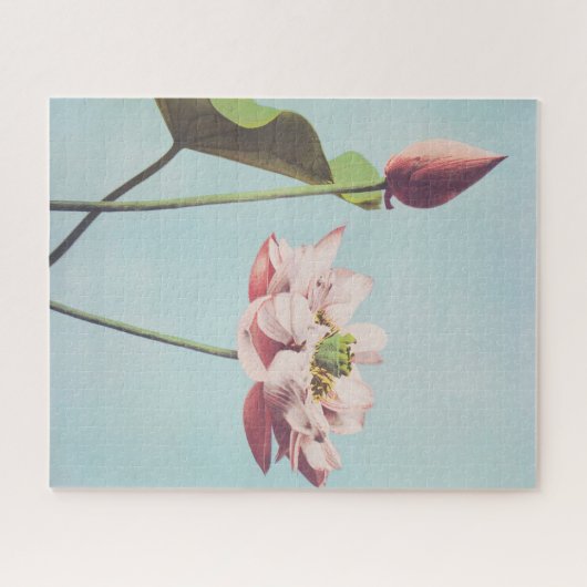 蓮の花の美しい光機械プリント ジグソーパズル (横)