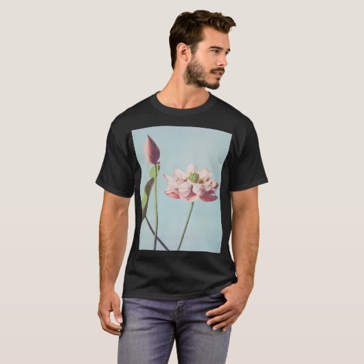 蓮の花の美しい光機械プリント Tシャツ (正面フル)