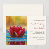 蓮の花の美しい写真が池の結婚式の招待状 招待状 (正面/裏面)