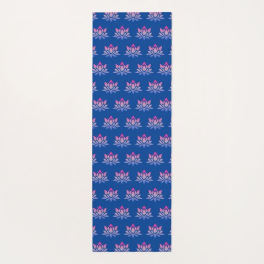 蓮の花の青ピンク両面 ヨガマット (裏面)