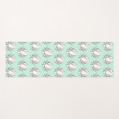 蓮の花をモチーフにした白ヨガマット ヨガマット (正面(横))