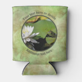 蓮の花を愛するカエルパーソナライズされた 缶クーラー (正面)