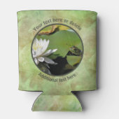 蓮の花を愛するカエルパーソナライズされた 缶クーラー (裏面)