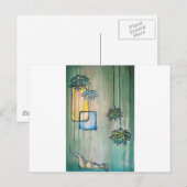 蓮の花を持つ妊婦 案内ポストカード (正面/裏面)