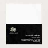 蓮の花アイコン |黒シンプルお洒落色 名刺 (外部フラット)