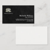 蓮の花アイコン |黒シンプルお洒落色 名刺 (正面/裏面)