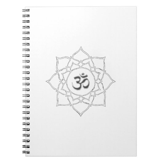 蓮の花オームシンボル描画 ノートブック (正面)