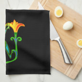 蓮の花キッチンタオルを使ったエジプトの芸術 キッチンタオル (四つ折り)