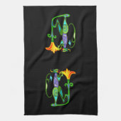 蓮の花キッチンタオルを使ったエジプトの芸術 キッチンタオル (縦)