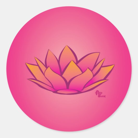 蓮の花シール ラウンドシール (正面)