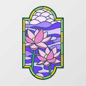 蓮の花ステンドグラス ウィンドウサイン (シート)