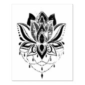 蓮の花デザイン1ゴム印 ラバースタンプ (インプリント)