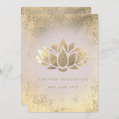 蓮の花デザイン 招待状 (正面/裏面)