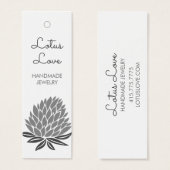 蓮の花ハングタグジュエリー服飾カード (正面&裏面)