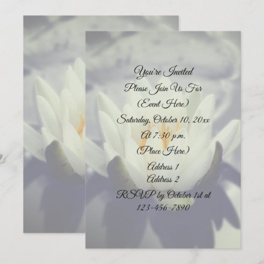 蓮の花パーティー 招待状 (正面/裏面)