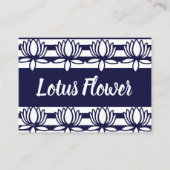 蓮の花フローラストライプ模様 名刺 (正面)