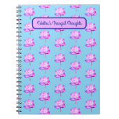 蓮の花ベビーブルー背景ノートブック ノートブック (正面)