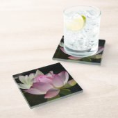 蓮の花ペアII ガラスコースター (アングル)