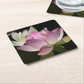 蓮の花ペアII スクエアペーパーコースター (アングル)