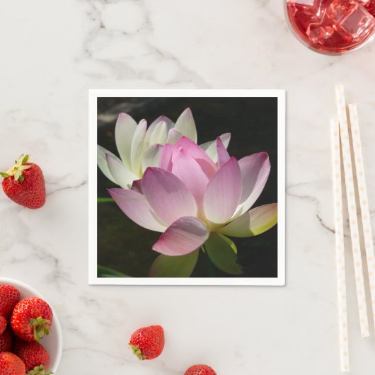 蓮の花ペアII スタンダードカクテルナプキン (インサイチュ)