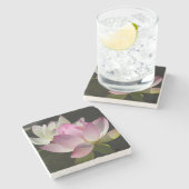 蓮の花ペアII ストーンコースター (横)