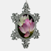 蓮の花ペアII スノーフレークピューターオーナメント (左)