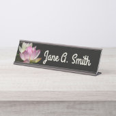 蓮の花ペアII デスクネームプレート (正面)