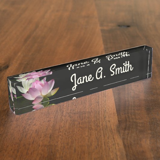 蓮の花ペアII デスクネームプレート (側面)