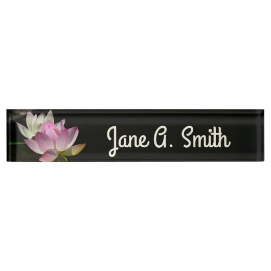 蓮の花ペアII デスクネームプレート (正面)