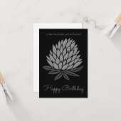 蓮の花マインドフ感動的ァルハッピーバースデー カード (正面/裏面インサイチュ)