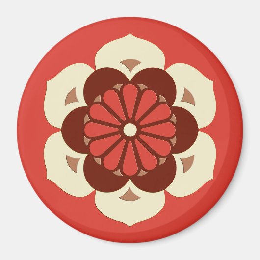 蓮の花マンダラマンダリンオレンジ マグネット (正面)