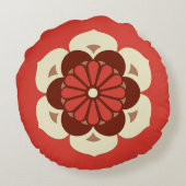 蓮の花マンダラマンダリンオレンジ ラウンドクッション (裏面)