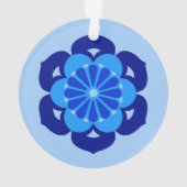 蓮の花マンダラ藍とライトブルー オーナメント (裏面)