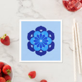 蓮の花マンダラ藍とライトブルー スタンダードカクテルナプキン (インサイチュ)